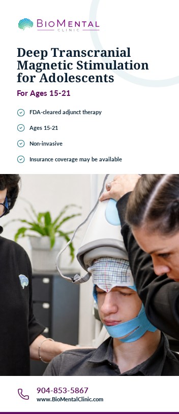 Cover of the Deep Transcranial Magnetic Stimulation for Adolescent Depression brochure