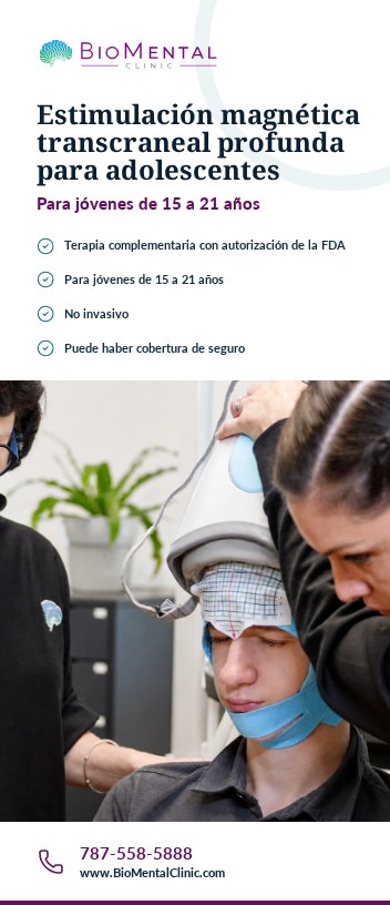 Portada del folleto Estimulación magnética transcraneal profunda para adolescentes - Para jóvenes de 15 a 21 años