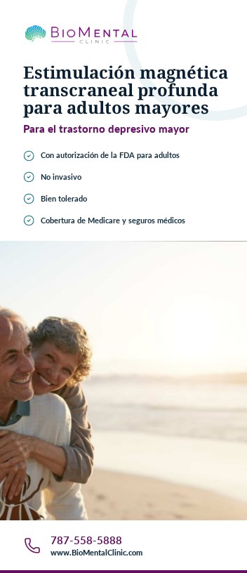 Portada del folleto Estimulación magnética transcraneal profunda para adultos mayores - Para el trastorno depresivo mayor